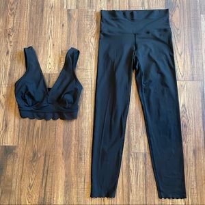 Joy Lab Scallop Legging + Sports Bra size S